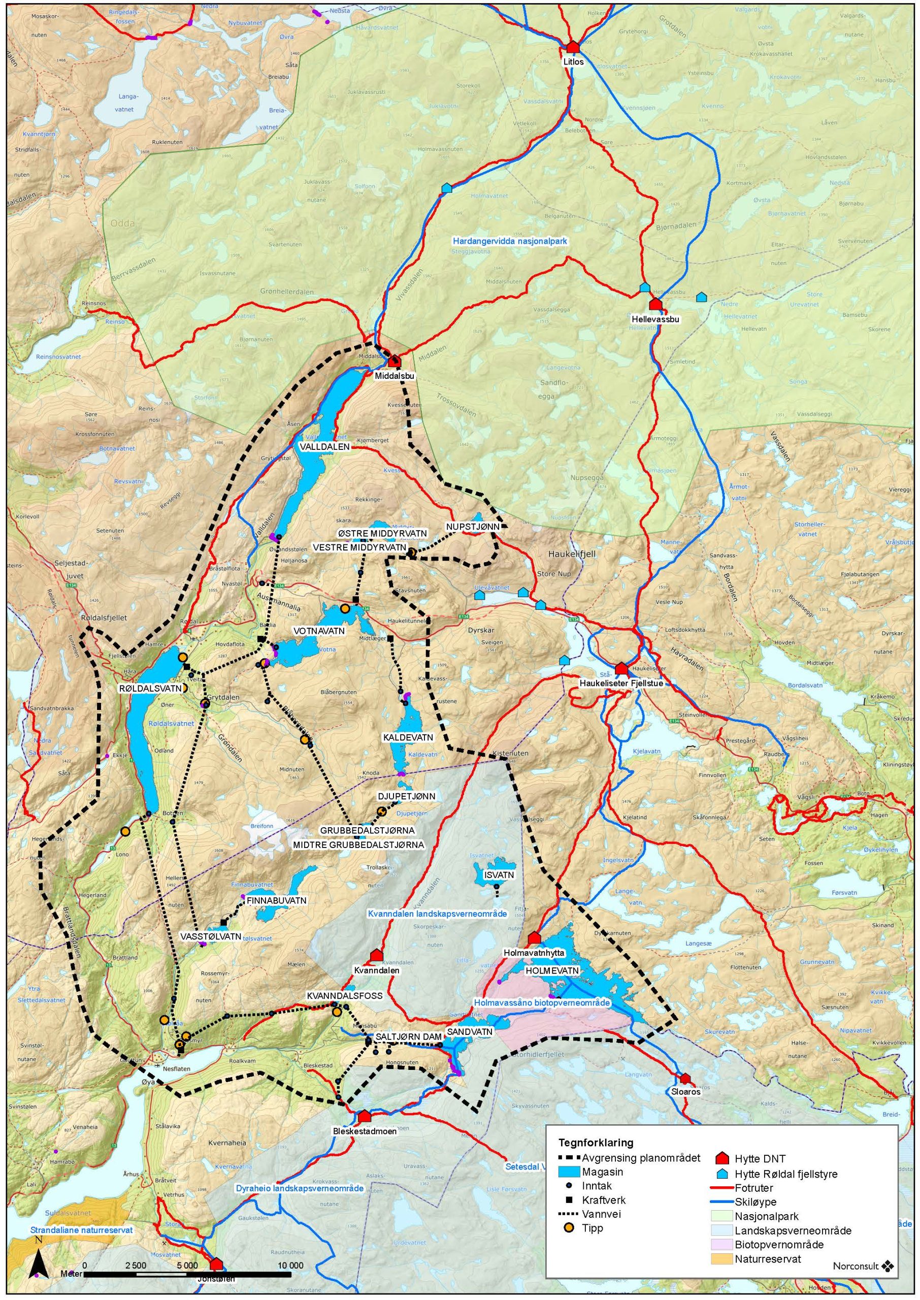 Oversiktskart Røldal-Suldal